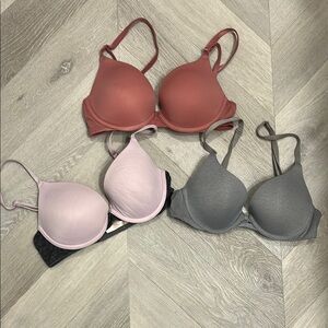 Women's Intimates Set - Pink, Gray, and Mauve Bras